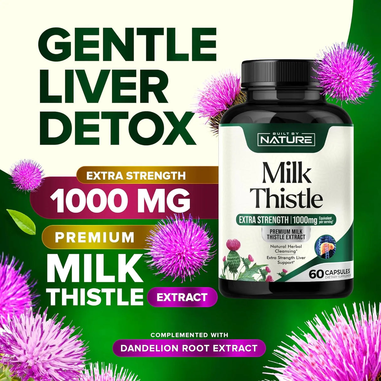 BUILT BY NATURE - Built by Nature Milk Thistle 1000Mg. 60 Capsulas - The Red Vitamin MX - Suplementos Alimenticios - {{ shop.shopifyCountryName }}