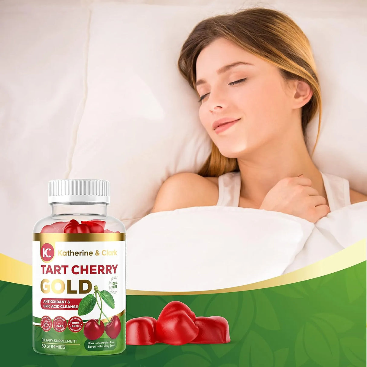 KATHERINE & CLARK - Katherine & Clark Tart Cherry Gold Montmorency Gummies 60 Gomitas - The Red Vitamin MX - Suplementos Alimenticios - {{ shop.shopifyCountryName }}