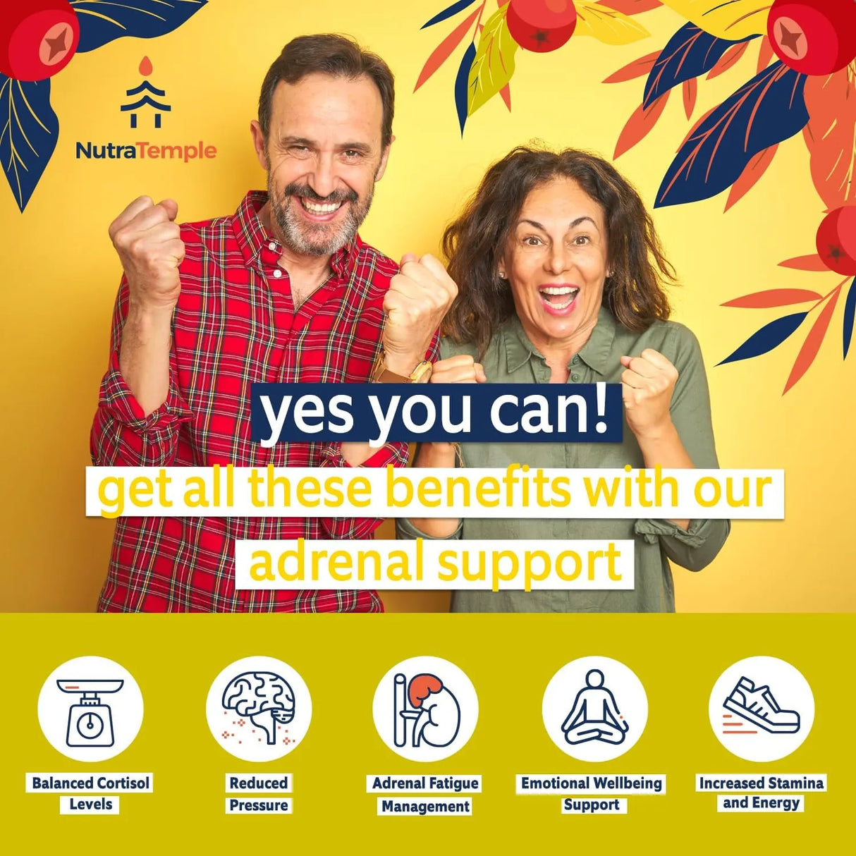 NUTRATEMPLE - NUTRATEMPLE Adrenal Support & Cortisol Manager 60 Capsulas - The Red Vitamin MX - Suplementos Alimenticios - {{ shop.shopifyCountryName }}