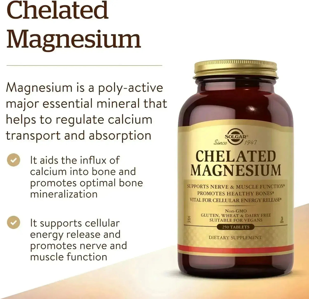 SOLGAR - Solgar Chelated Magnesium 250 Tabletas - The Red Vitamin MX - Suplementos Alimenticios - {{ shop.shopifyCountryName }}