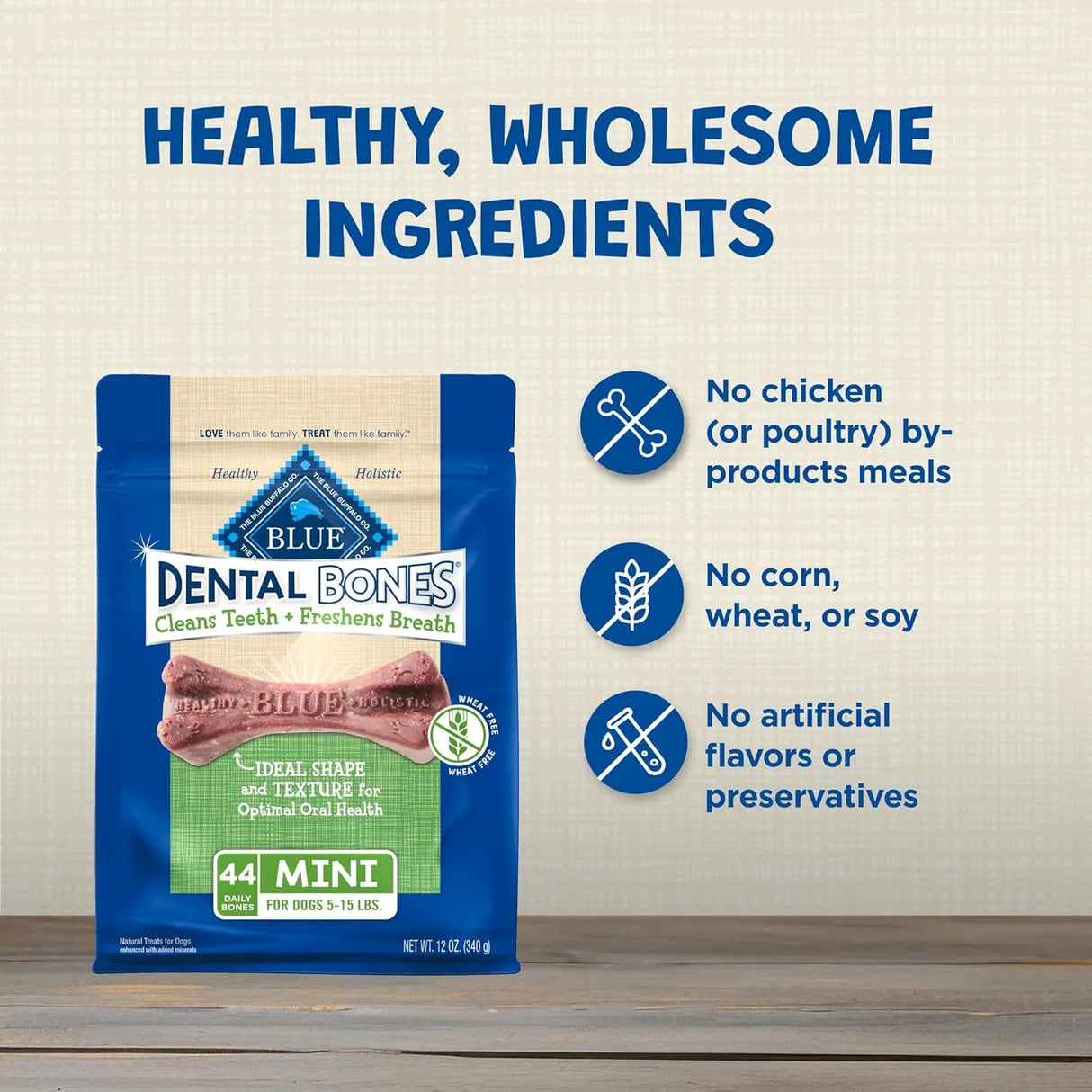 BLUE BUFFALO - Blue Buffalo Dental Bones Mini Natural Dental Chew Dog Treats 44 Piezas - The Red Vitamin MX - Cuidado Dental Para Perros - {{ shop.shopifyCountryName }}