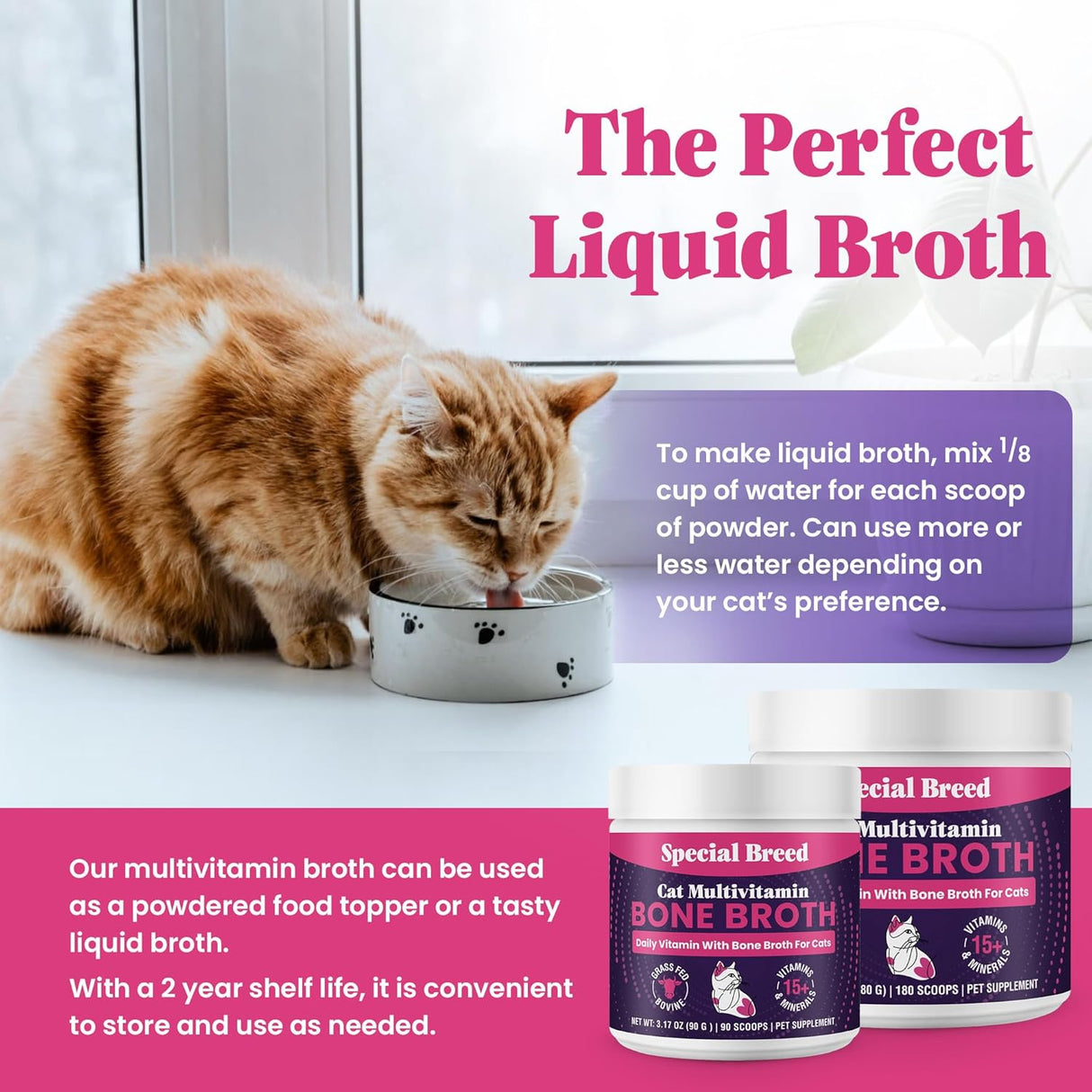 Special Breed Cat Multivitamin with Grass-Fed Beef Bone Broth 180Gr.