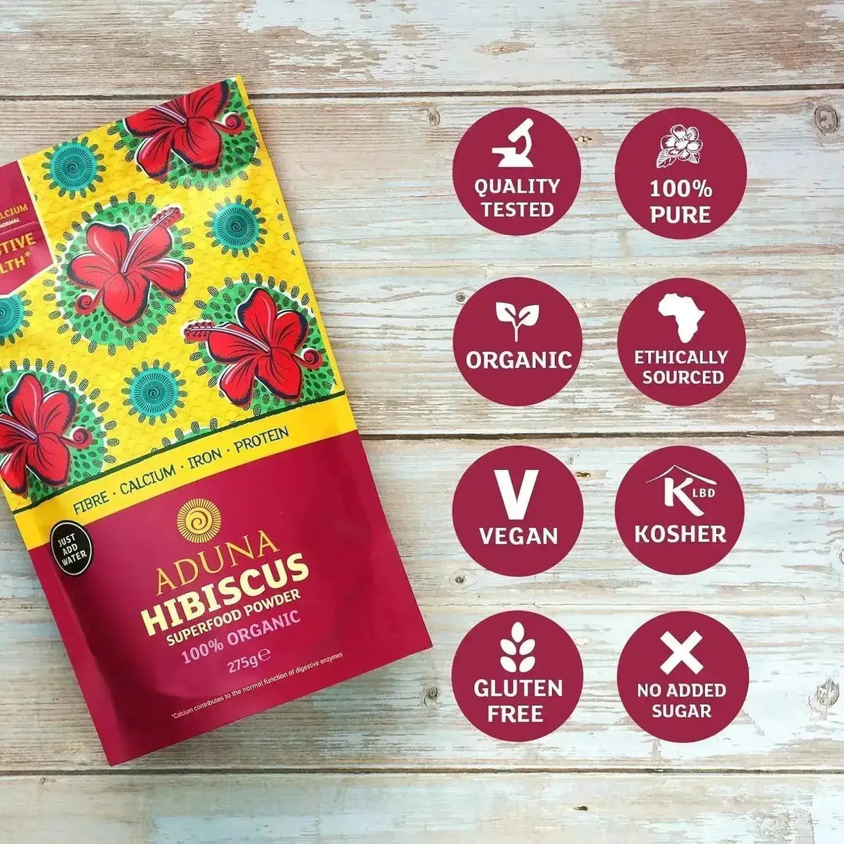 ADUNA - Aduna Organic Hibiscus Flower Powder 275Gr. - The Red Vitamin MX - Suplementos Alimenticios - {{ shop.shopifyCountryName }}