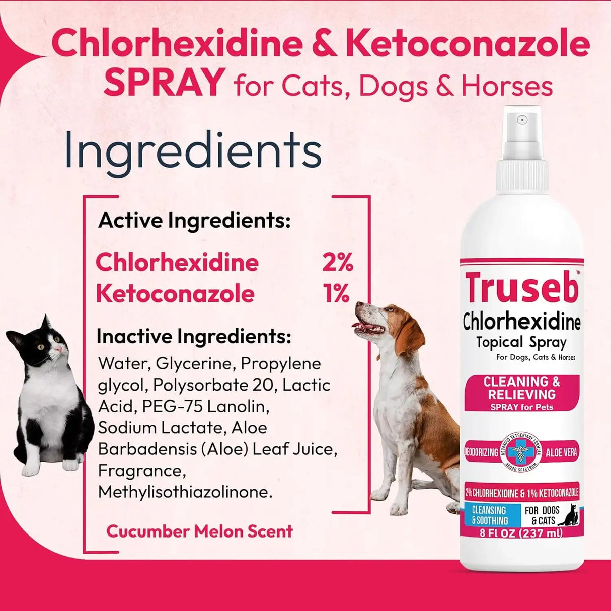 TRUSEB - Truseb Topical Ketoconazole and Chlorhexidine Spray for Dogs 8 Fl.Oz. - The Red Vitamin MX - Remedios Para La Picazón De Perros - {{ shop.shopifyCountryName }}