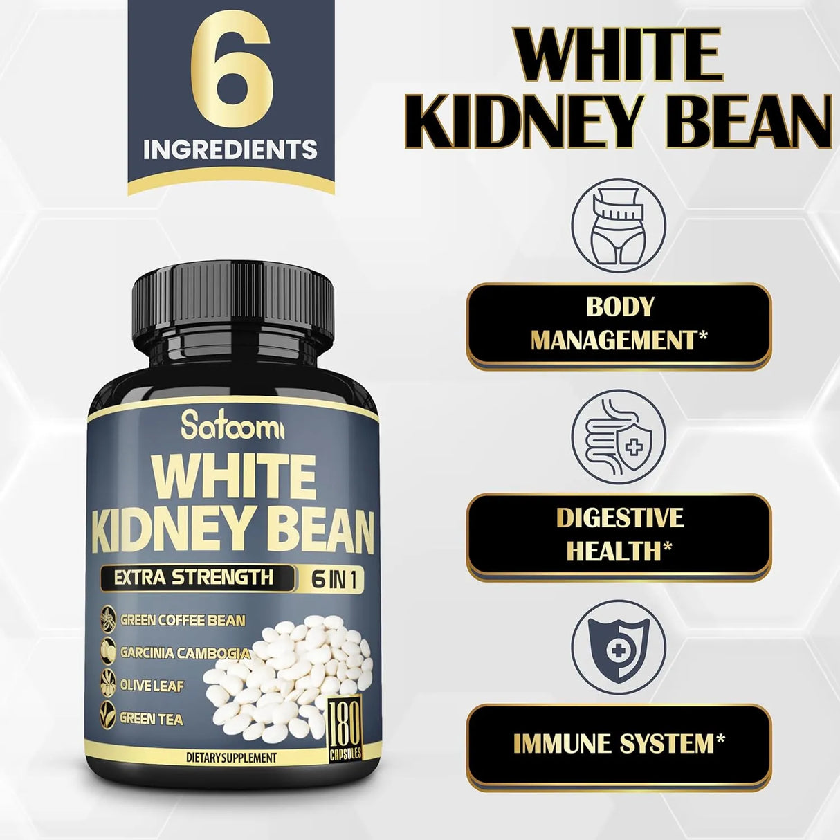 SATOOMI - Satoomi 6in1 White Kidney Bean Extract 180 Capsulas - The Red Vitamin MX - Suplementos Alimenticios - {{ shop.shopifyCountryName }}