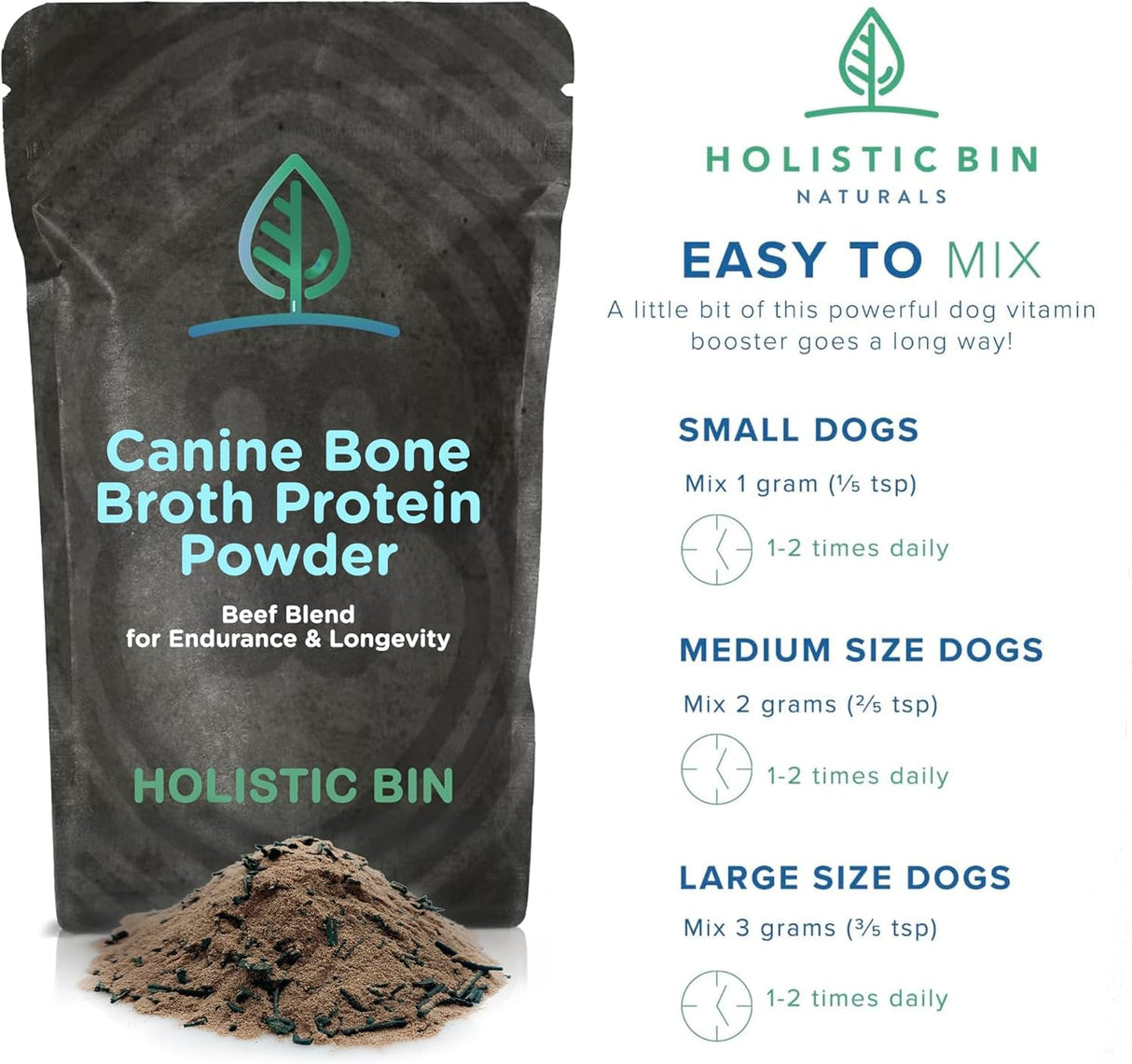 HOLISTIC BIN - HOLISTIC BIN Canine Powderized Beef Bone Broth Powder 50Gr. - The Red Vitamin MX - Suplementos Herbales Para Perros - {{ shop.shopifyCountryName }}