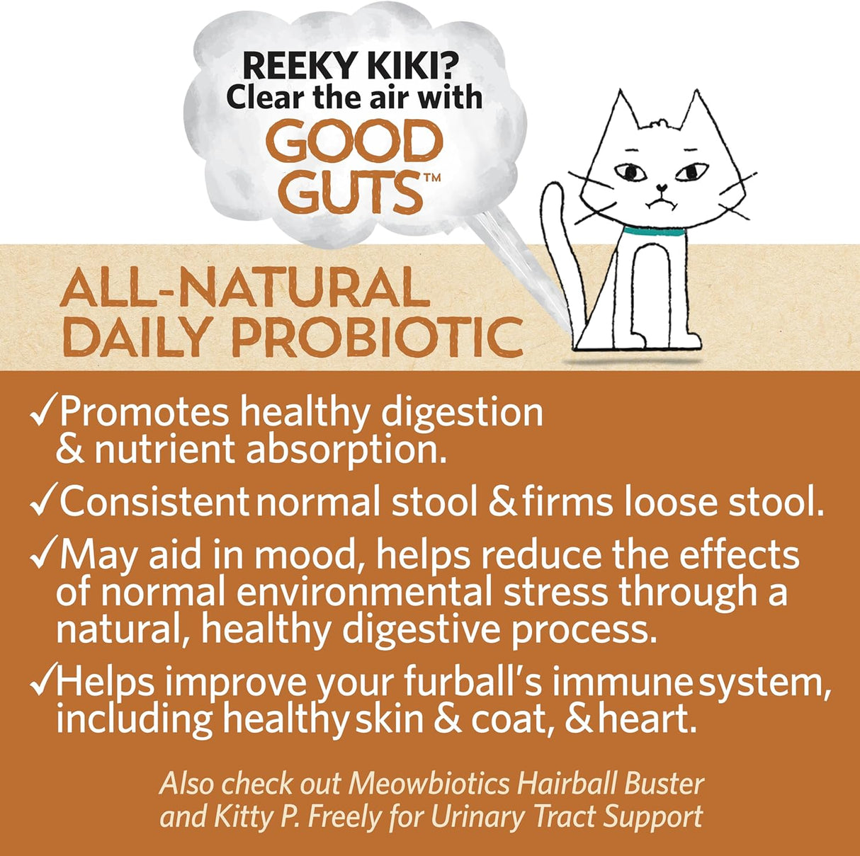 Meowbiotics Good Guts for Cats Probiotic Powder 30 Servicios