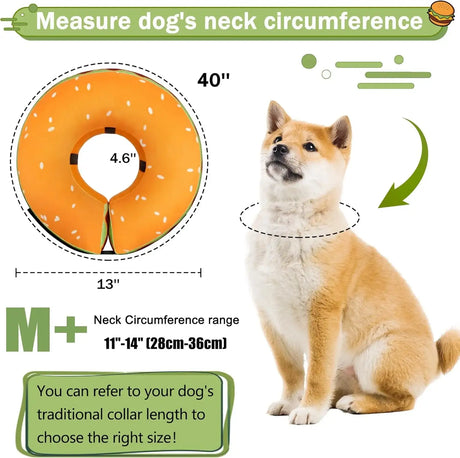 CNEO - Cneo Recovery Donut Collar HAMBURGER MEDIUM PLUS - The Red Vitamin MX - Collares y Conos De Recuperación Para Perros - {{ shop.shopifyCountryName }}