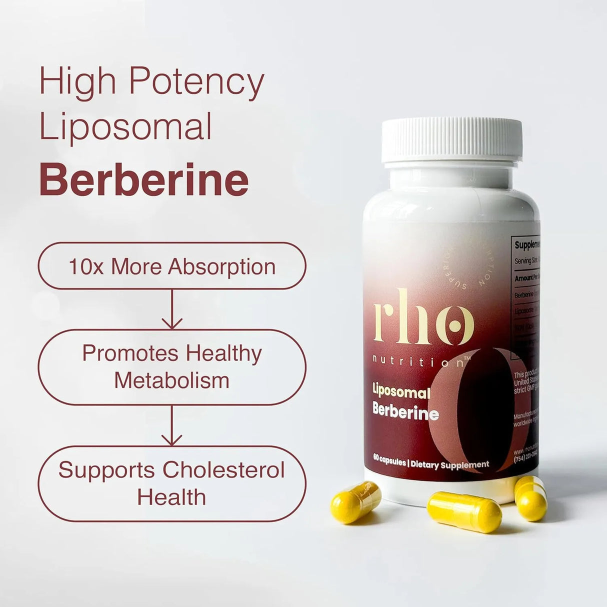 RHO NUTRITION - Rho Nutrition Liposomal Berberine 60 Capsulas - The Red Vitamin MX - Suplementos Alimenticios - {{ shop.shopifyCountryName }}