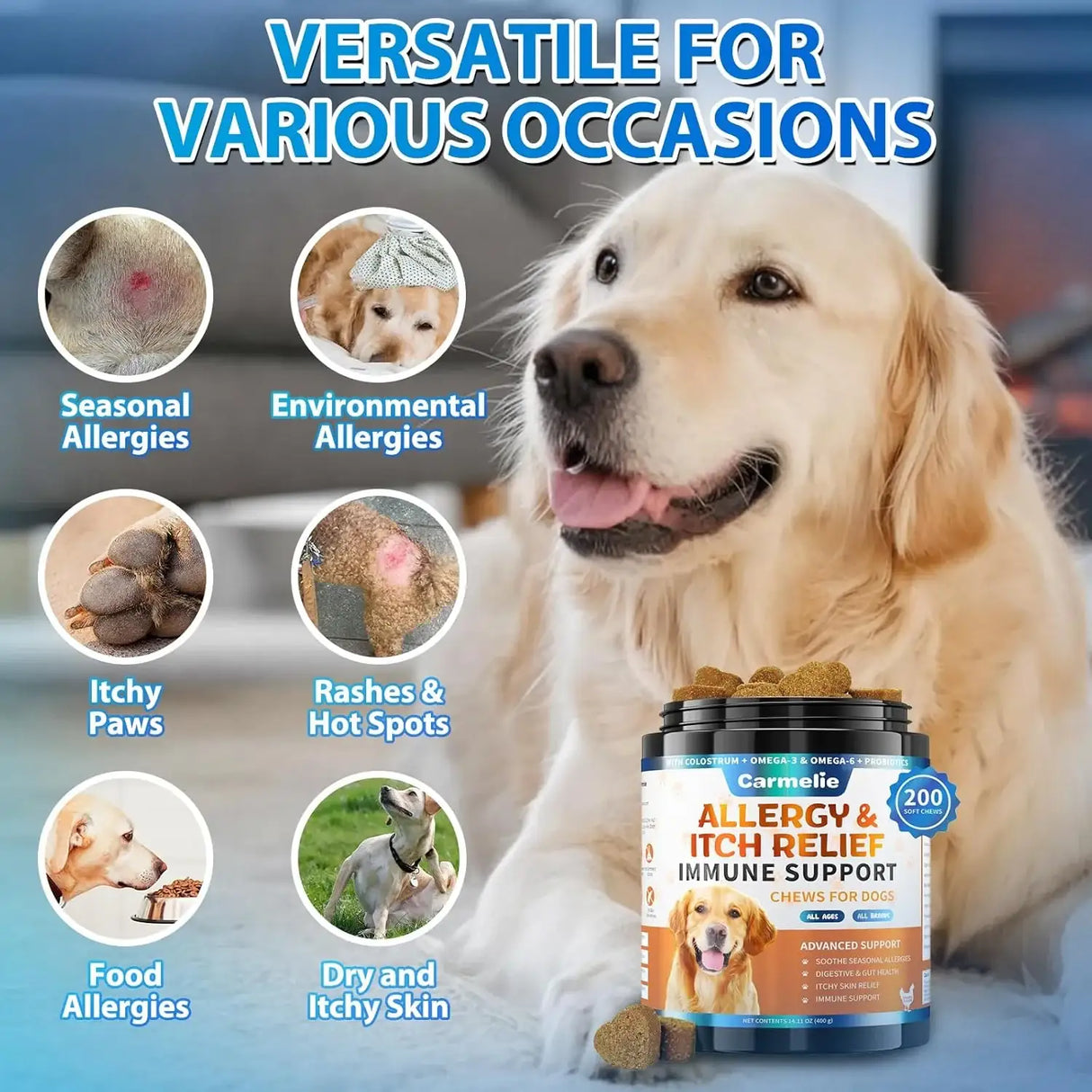 CARMELIE - Carmelie Dog Allergy Chews 200 Masticables - The Red Vitamin MX - Remedios Para La Picazón De Perros - {{ shop.shopifyCountryName }}