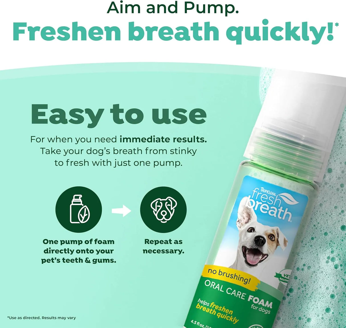 TROPICLEAN - TropiClean Fresh Breath Dental Foam Spray for Dogs & Cats 133Ml. - The Red Vitamin MX - Cuidado Dental Para Perros - {{ shop.shopifyCountryName }}