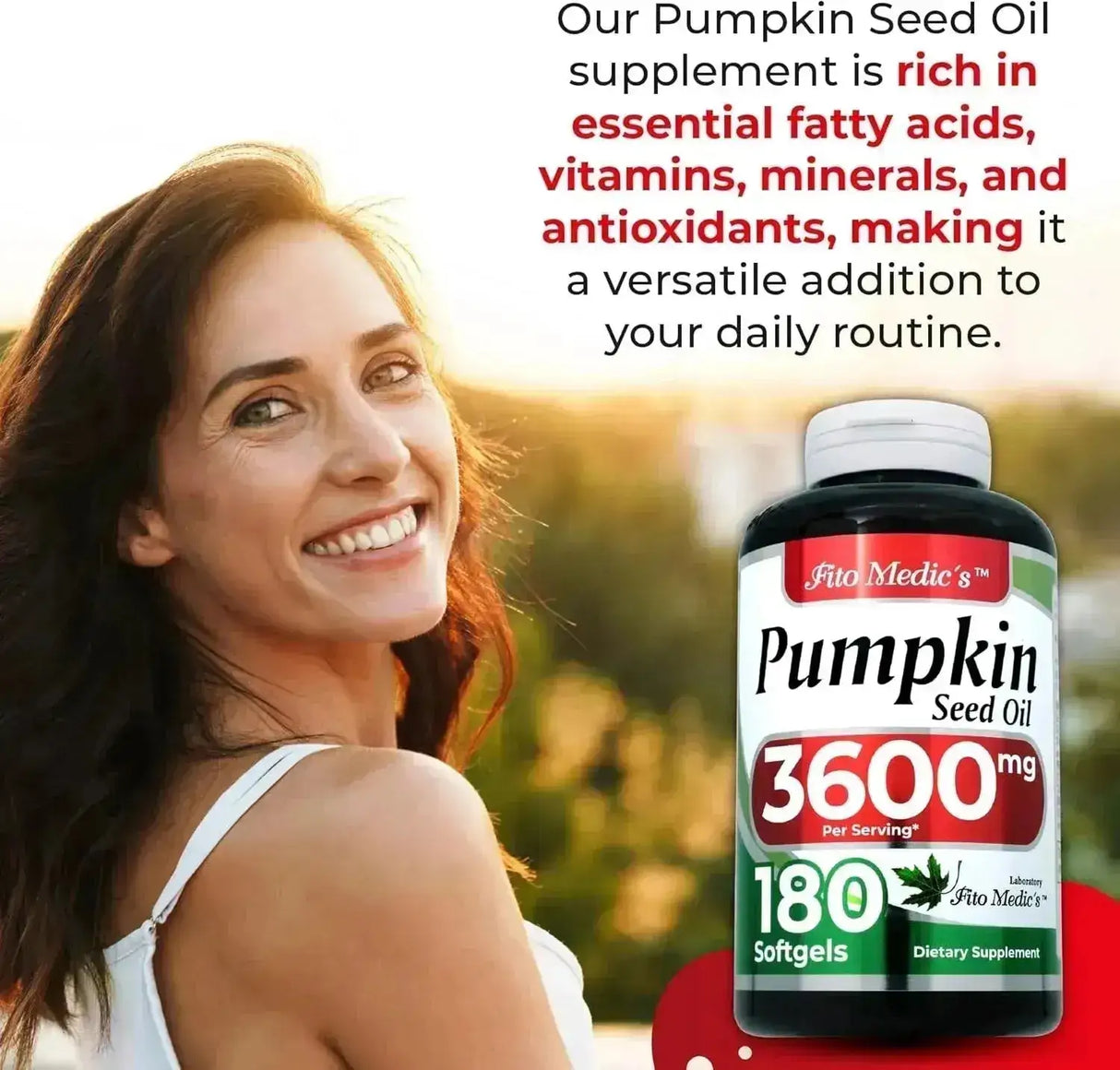 FITO MEDIC´S - FITO MEDIC'S Lab Pumpkin Seed Oil 3600Mg. 180 Capsulas Blandas - The Red Vitamin MX - Suplementos Alimenticios - {{ shop.shopifyCountryName }}