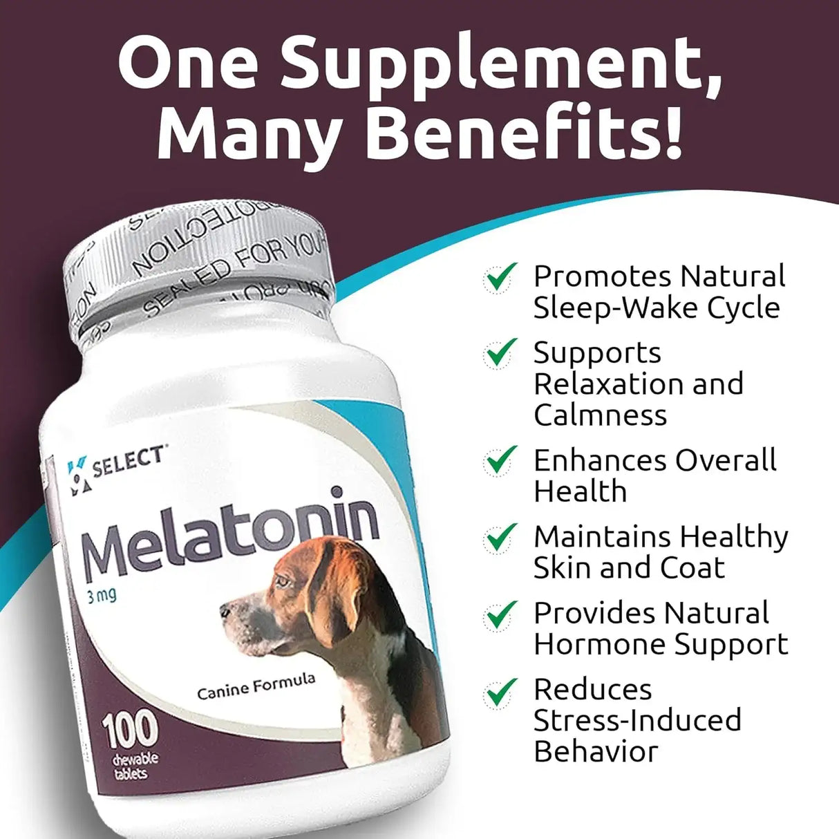 K9 SELECT - K9 Select Melatonin for Dogs Unflavored 3Mg. 100 Capsulas - The Red Vitamin MX - Relajantes Para Perros - {{ shop.shopifyCountryName }}