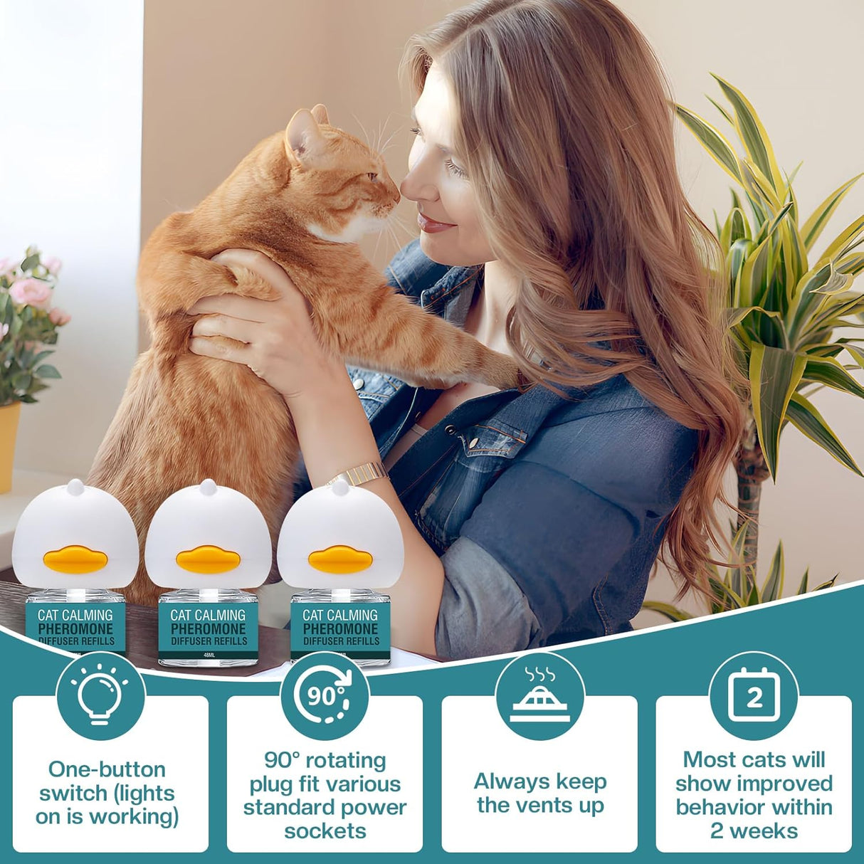 LIWENQI Cat Calming Diffuser 6 in 1 Multicat Calming Pheromones Kit