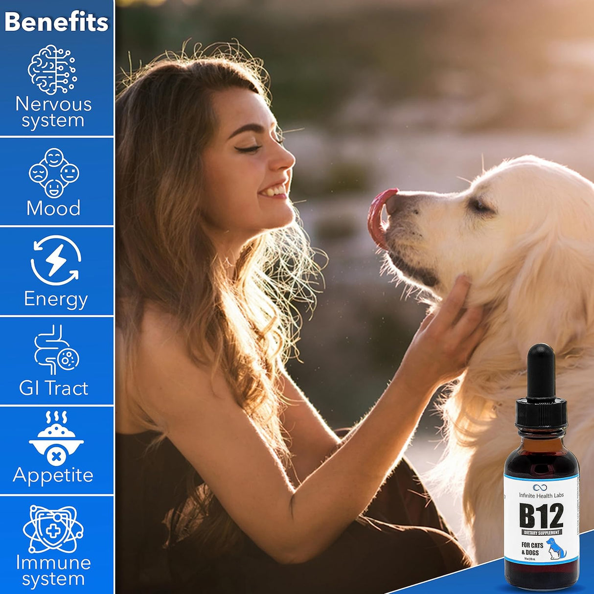 Infinite Health Labs Liquid Vitamin B-12 for Dogs and Cats 1 Fl.Oz.