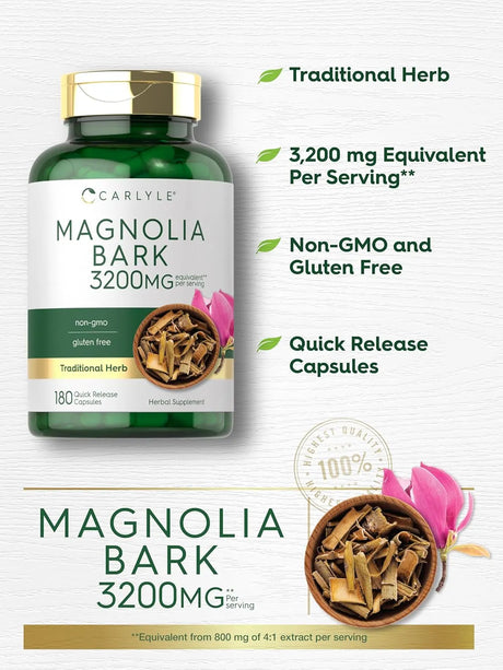 CARLYLE - Carlyle Magnolia Bark 3200Mg. 180 Capsulas - The Red Vitamin MX - Suplementos Alimenticios - {{ shop.shopifyCountryName }}