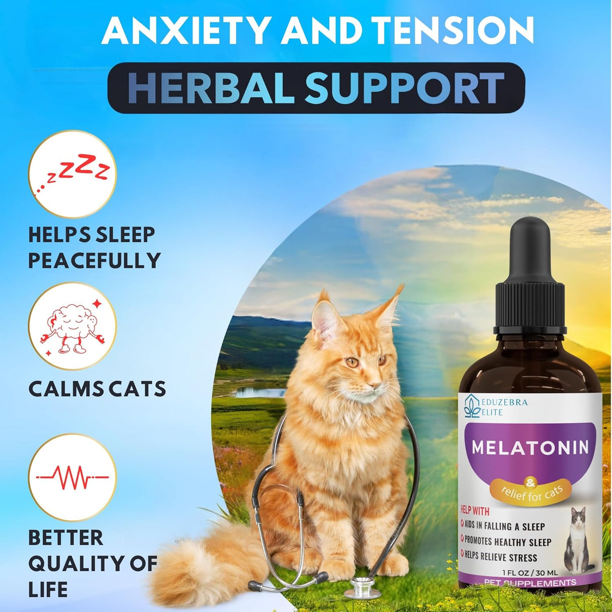 EDUZEBRA Cat Melatonin 1 Fl.Oz.