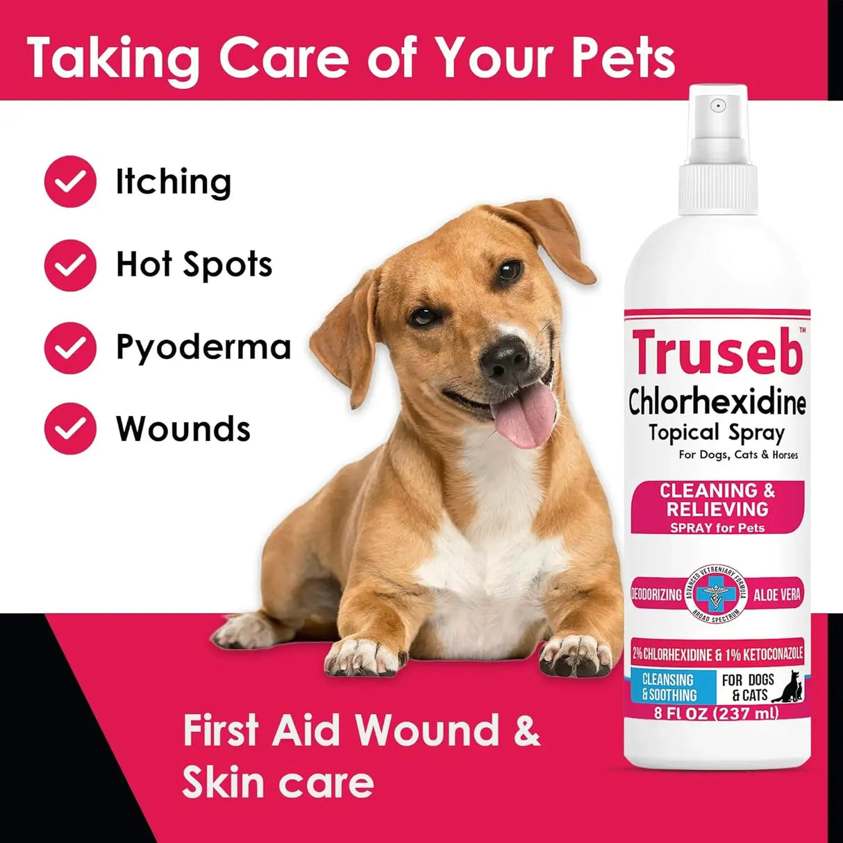TRUSEB - Truseb Topical Ketoconazole and Chlorhexidine Spray for Dogs 8 Fl.Oz. 2 Pack - The Red Vitamin MX - Remedios Para La Picazón De Perros - {{ shop.shopifyCountryName }}
