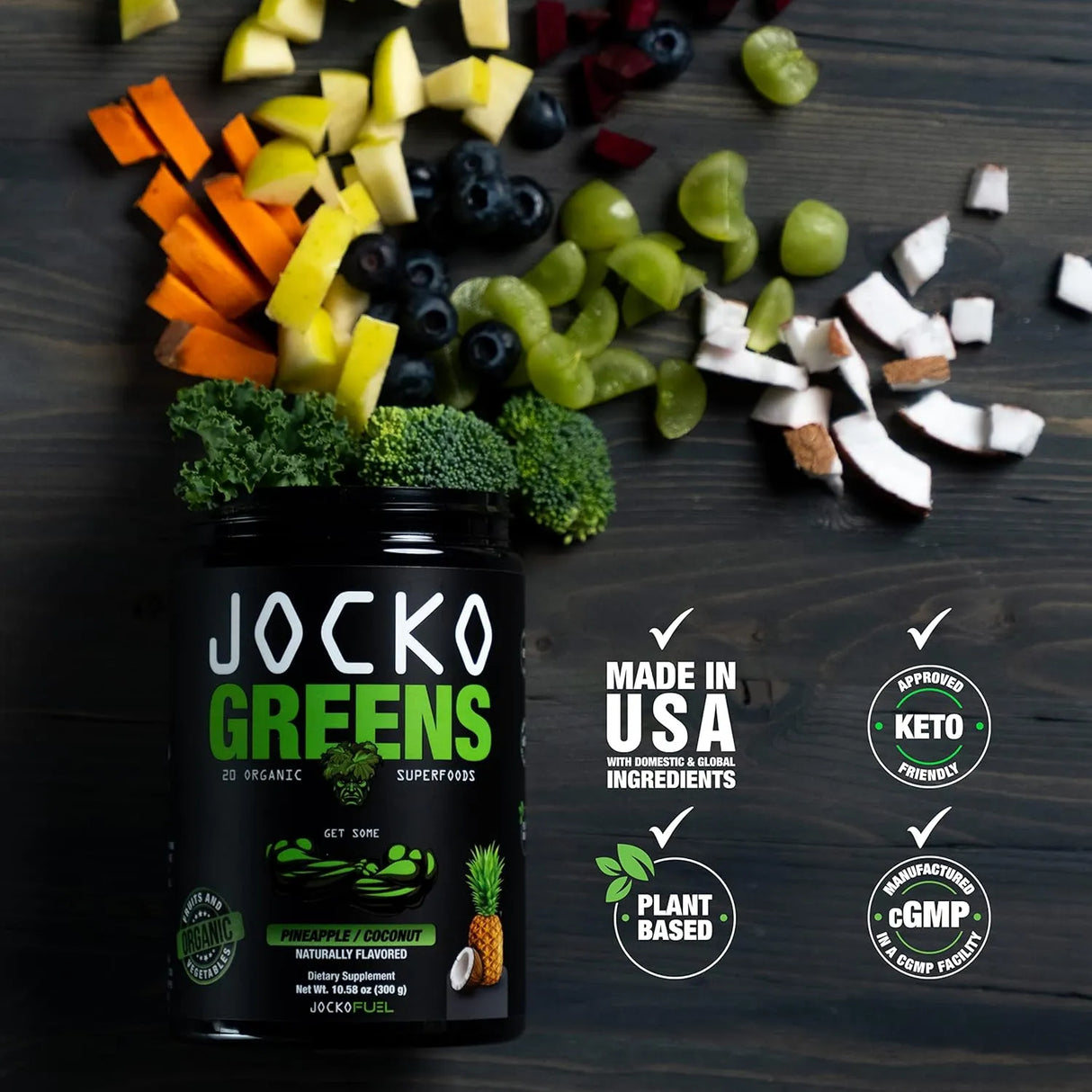 JOCKO FUEL - Jocko Fuel Daily Greens Powder 30 Servicios Coconut/Pineapple 300Gr. - The Red Vitamin MX - Suplementos Alimenticios - {{ shop.shopifyCountryName }}
