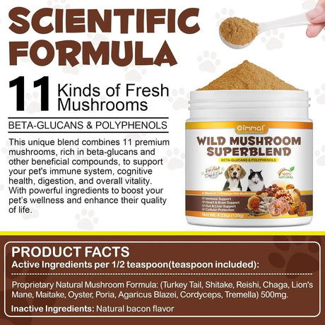 OIMMAL - Oimmal Mushroom Powder for Dogs & Cats 120Gr. - The Red Vitamin MX - Suplementos Herbales Para Perros - {{ shop.shopifyCountryName }}