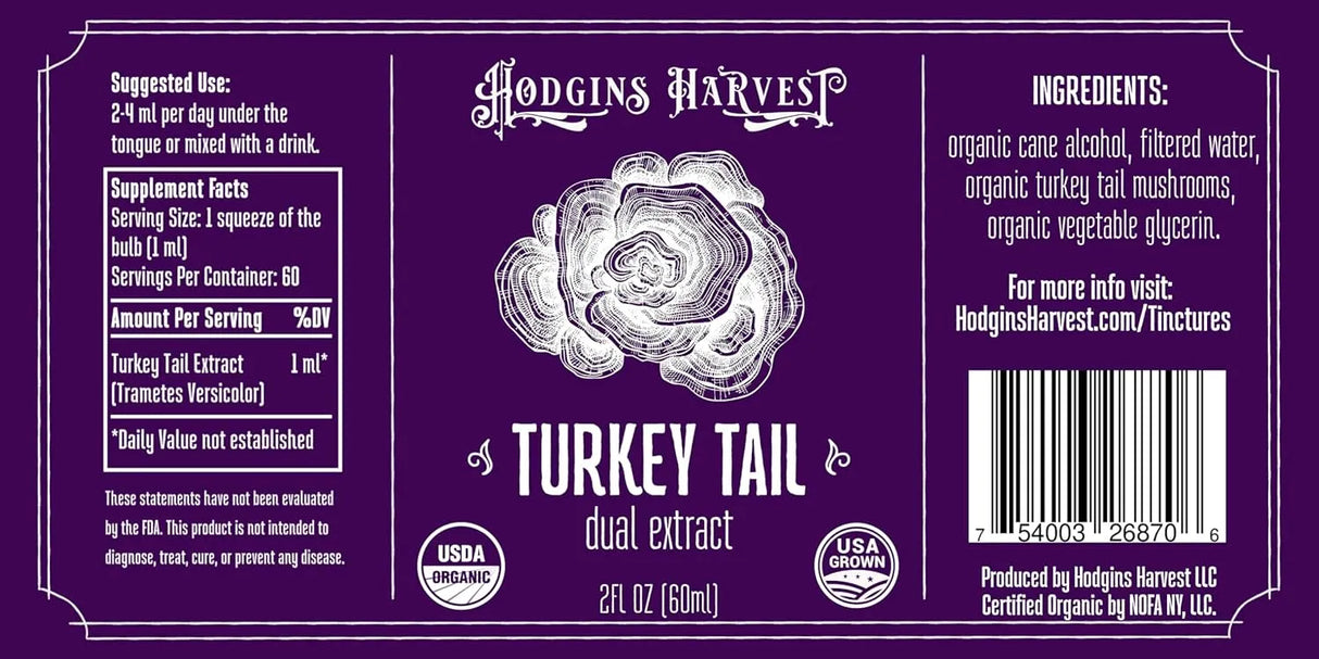 HODGINS HARVEST - Hodgins Harvest Organic Turkey Tail Tincture 2 Fl.Oz. - The Red Vitamin MX - Suplementos Alimenticios - {{ shop.shopifyCountryName }}