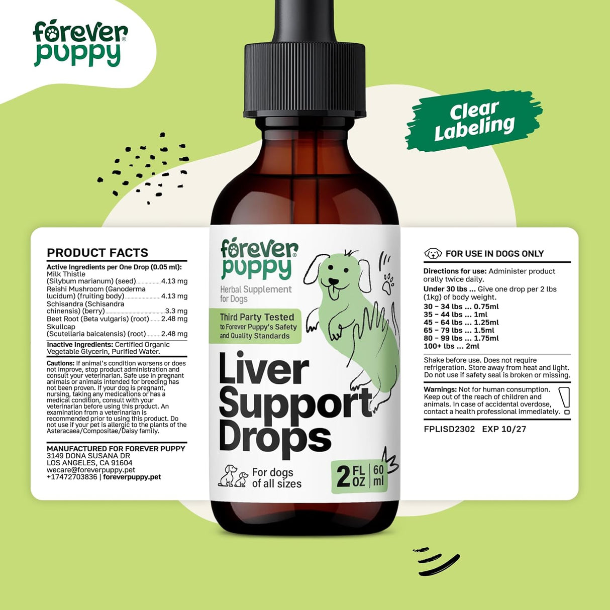 FOREVER PUPPY - Forever Puppy Liver Support Drops for Dogs 2 Fl.Oz. - The Red Vitamin MX - Suplementos Herbales Para Perros - {{ shop.shopifyCountryName }}