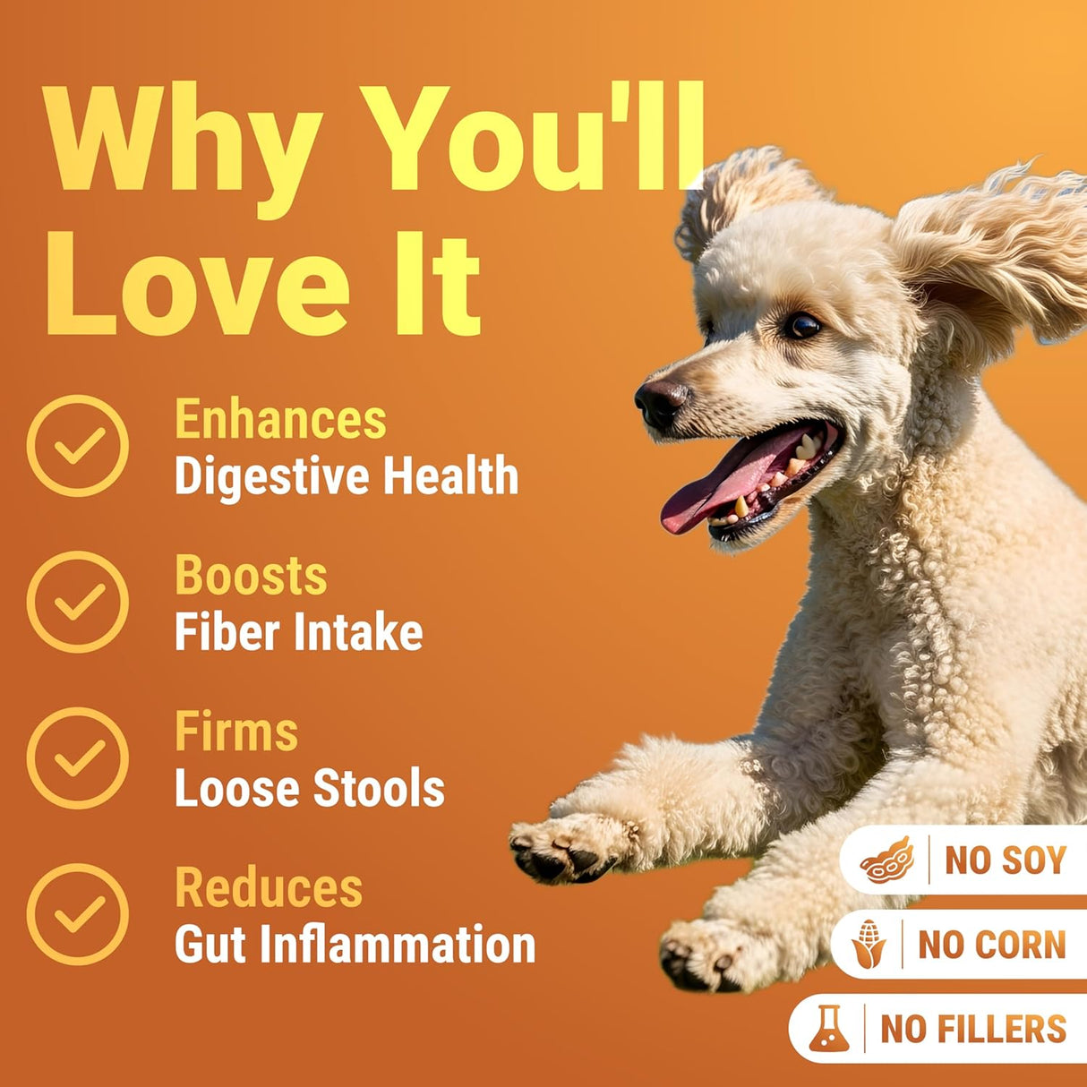 WuffWell Pumpkin Powder for Dogs with Probiotics 30 Servicios 114Gr.