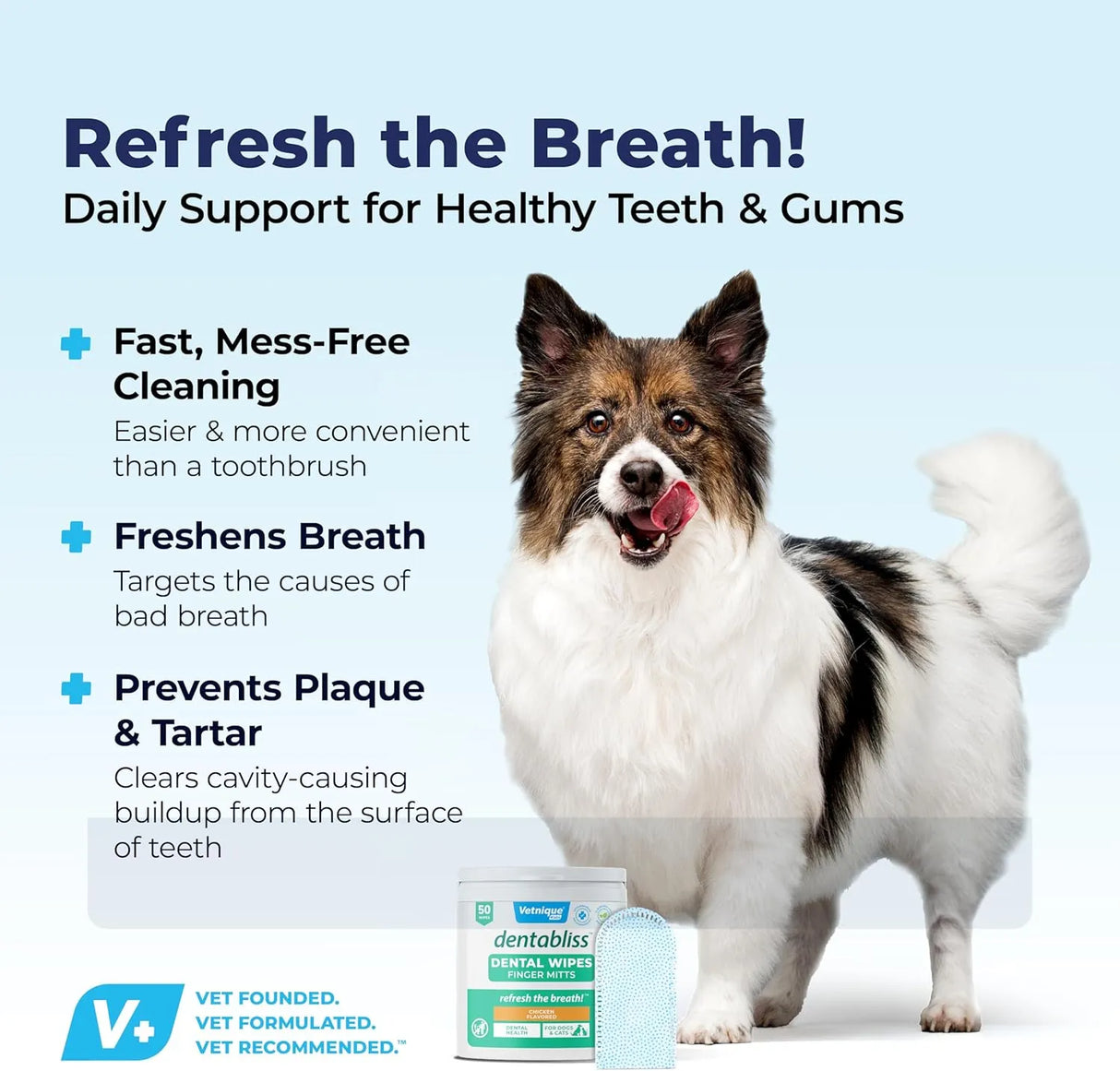 VETNIQUE - Vetnique Dentabliss Dog Teeth Cleaning Finger Mitt Dental Wipe Chicken 50 Toallitas - The Red Vitamin MX - Cuidado Dental Para Perros - {{ shop.shopifyCountryName }}