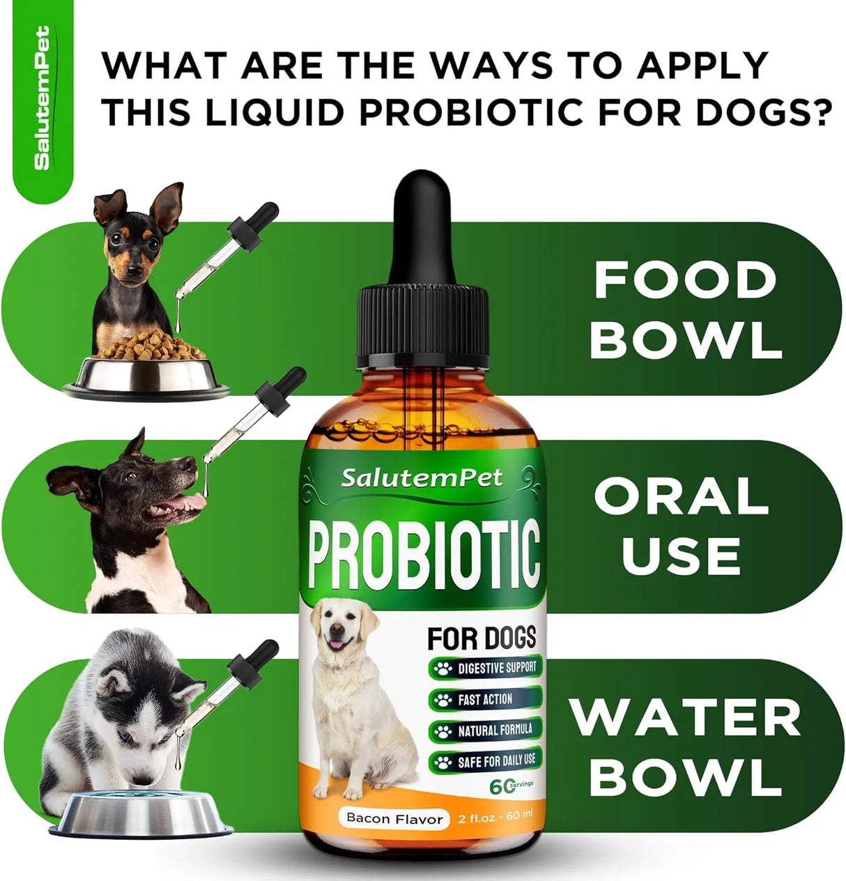 SALUTEMPET - SalutemPet Liquid Probiotics for Dogs Bacon Taste 2 Fl.Oz. - The Red Vitamin MX - Probióticos Para Perros - {{ shop.shopifyCountryName }}