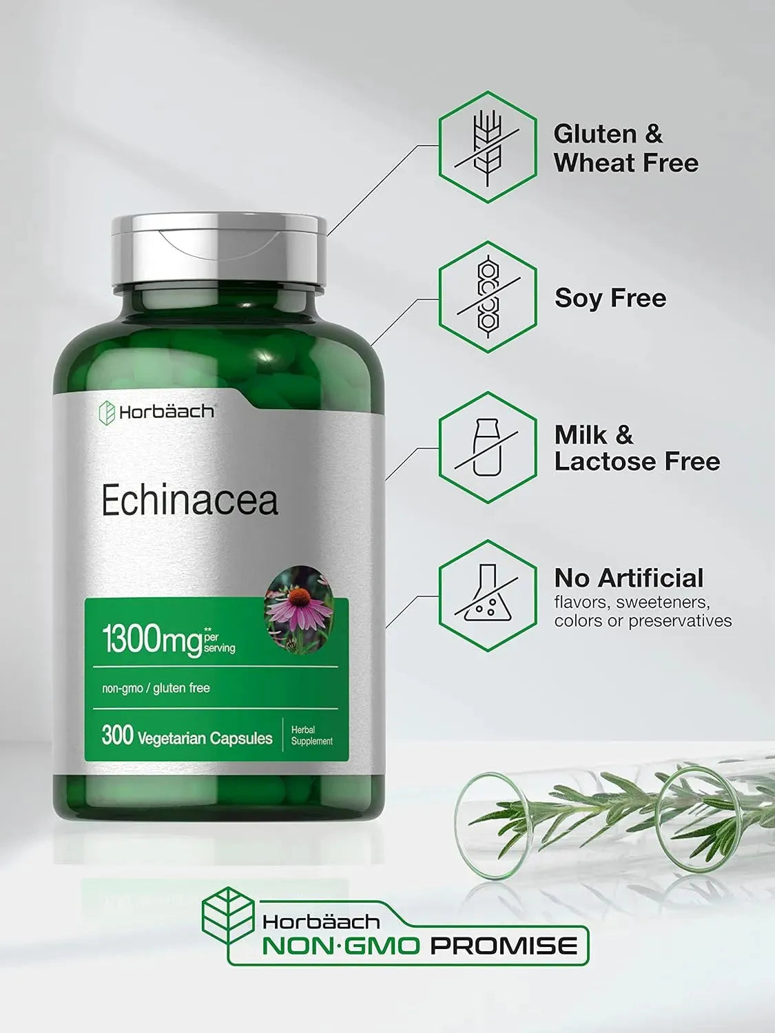 HORBAACH - Horbaach Echinacea Extract 1300Mg. 300 Capsulas - The Red Vitamin MX - Suplementos Alimenticios - {{ shop.shopifyCountryName }}