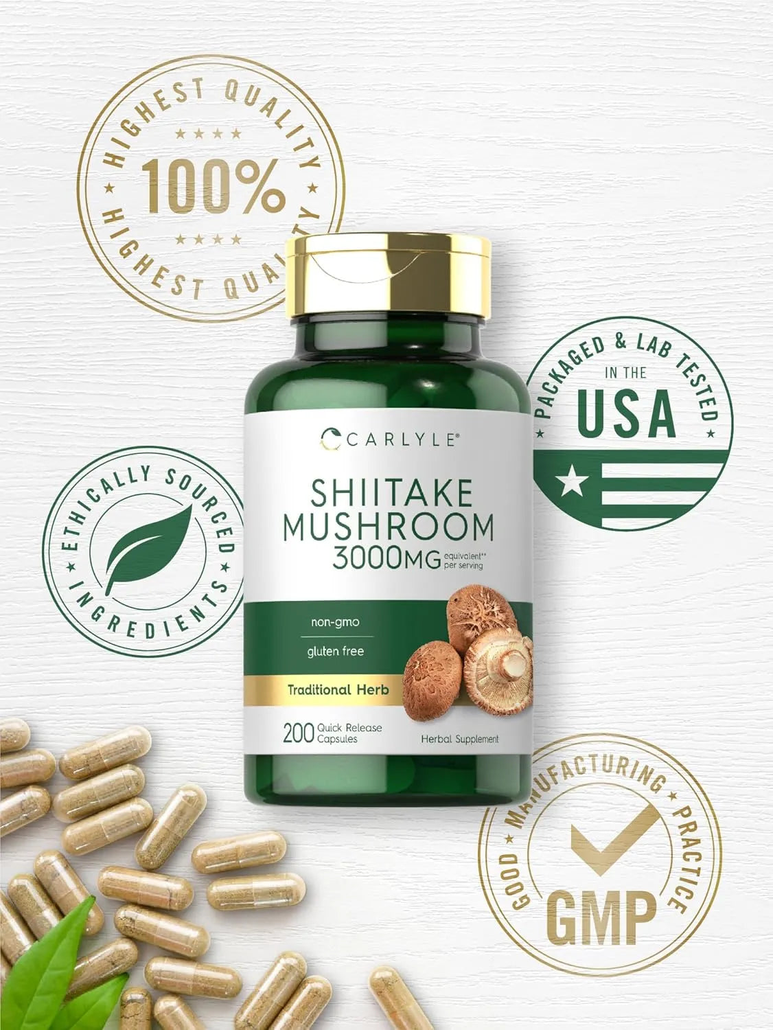 CARLYLE - Carlyle Shiitake Mushroom Extract 3000Mg. 200 Capsulas - The Red Vitamin MX - Suplementos Alimenticios - {{ shop.shopifyCountryName }}