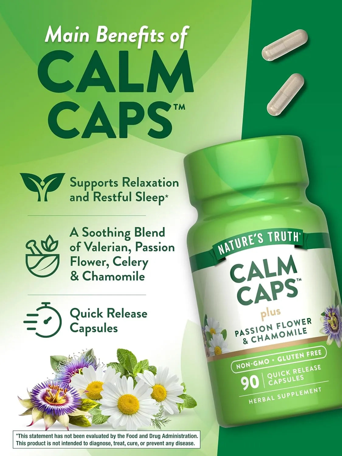 NATURE'S TRUTH - Nature's Truth Calm with Passion Flower and Chamomile 90 Capsulas - The Red Vitamin MX - Suplementos Alimenticios - {{ shop.shopifyCountryName }}