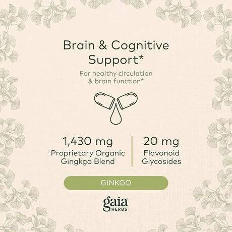 GAIA HERBS - Gaia Herbs Ginkgo Leaf 60 Capsulas - The Red Vitamin MX - Suplementos Alimenticios - {{ shop.shopifyCountryName }}