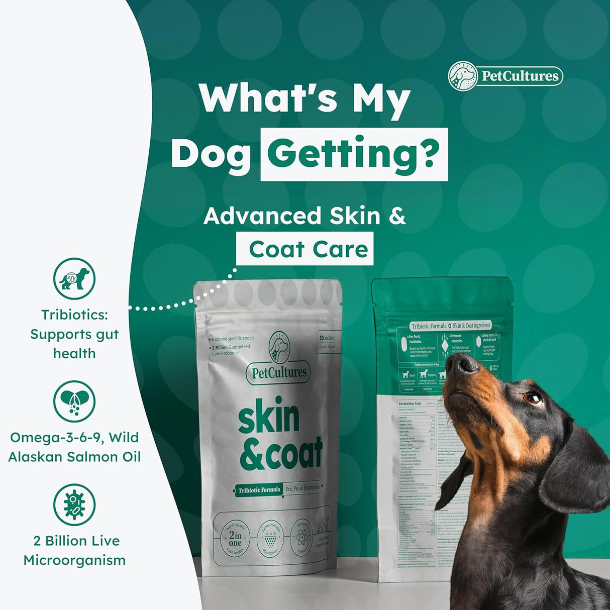 PETCULTURES - PetCultures Skin and Coat Synbiotic Formula 30 Paquetes - The Red Vitamin MX - Remedios Para La Picazón De Perros - {{ shop.shopifyCountryName }}