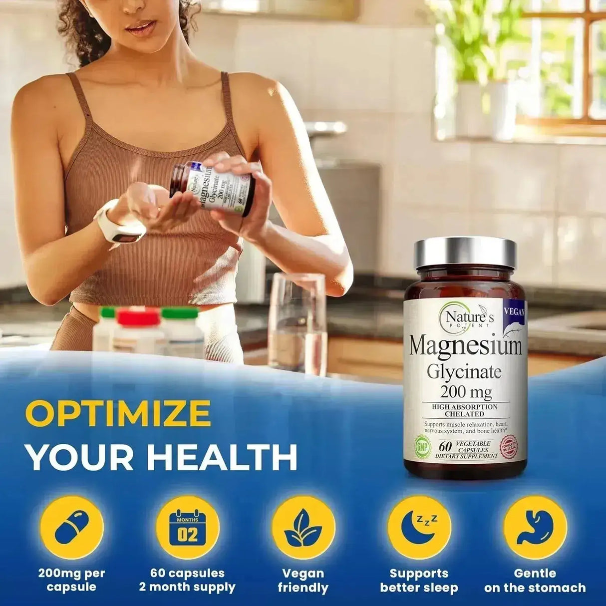 NATURE'S POTENT - Nature's Potent Magnesium Glycinate 200Mg. 60 Capsulas - The Red Vitamin MX - Suplementos Alimenticios - {{ shop.shopifyCountryName }}