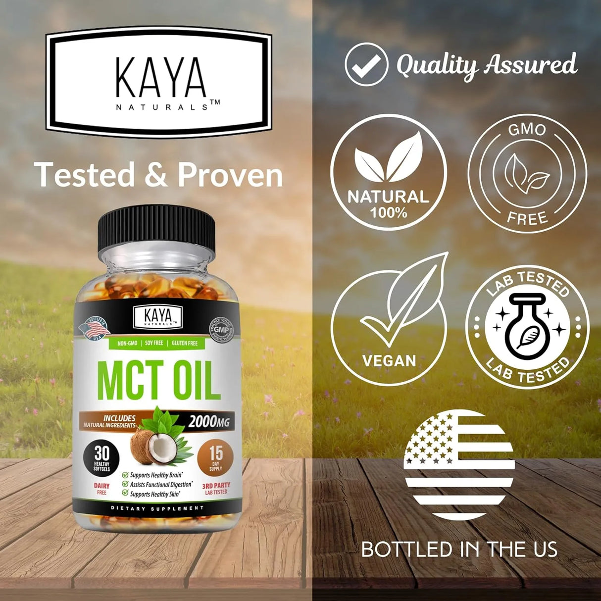 KAYA NATURALS - Kaya Naturals MCT Oil 2000Mg. 30 Capsulas Blandas - The Red Vitamin MX - Suplementos Alimenticios - {{ shop.shopifyCountryName }}
