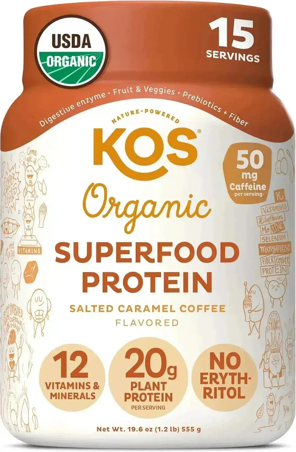 KOS - KOS Organic Plant Based Protein Powder Salted Caramel Coffee 15 Servicios 585Gr. - The Red Vitamin MX - Suplementos Alimenticios - {{ shop.shopifyCountryName }}