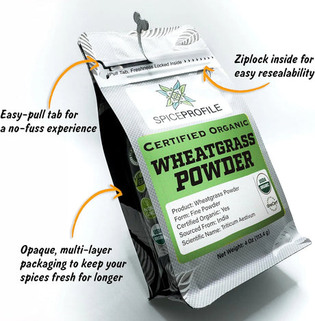 SPICE PROFILE - Spice Profile USDA Certified Organic Wheatgrass Powder 113Gr. - The Red Vitamin MX - Suplementos Alimenticios - {{ shop.shopifyCountryName }}