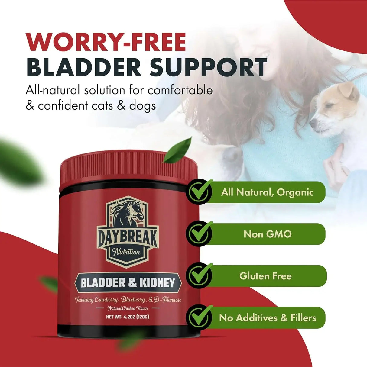 DAYBREAK NUTRITION - Daybreak Nutrition Bladder and Kidney Relief for Dogs & Cats 120Gr. - The Red Vitamin MX - Salud De Tracto Urinario Para Perros - {{ shop.shopifyCountryName }}