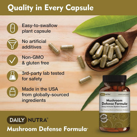 DAILY NUTRA - DailyNutra Mushroom Defense Formula 60 Capsulas - The Red Vitamin MX - Suplementos Alimenticios - {{ shop.shopifyCountryName }}