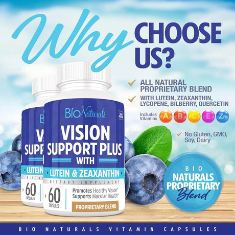 BIO NATURALS - Bio Naturals Eye Vitamin Supplement with Lutein Zeaxanthin 60 Capsulas - The Red Vitamin MX - Suplementos Alimenticios - {{ shop.shopifyCountryName }}