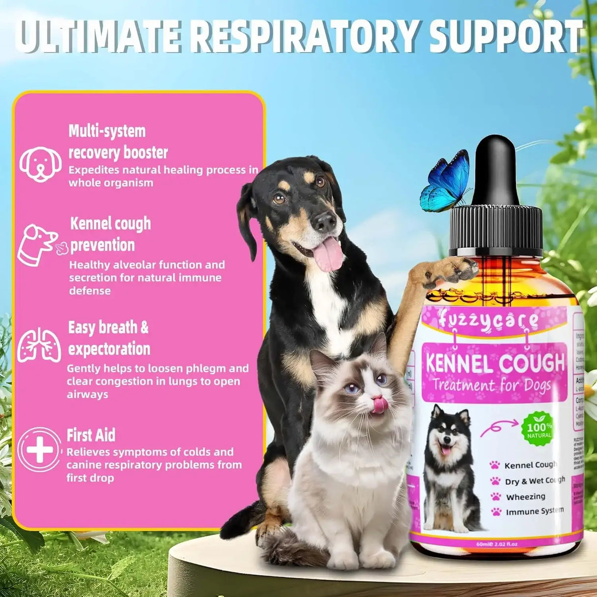 FUZZYCARE - Fuzzycare Dog Cough Treatment 60Ml. - The Red Vitamin MX - Medicamentos Sin Receta Para Perros - {{ shop.shopifyCountryName }}