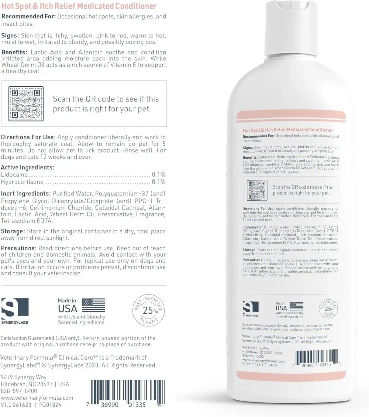 VETERINARY FORMULA - Veterinary Formula Clinical Care Hot Spot & Itch Relief Cat & Dog Medicated Conditioner 16 Fl.Oz. - The Red Vitamin MX - Remedios Para La Picazón De Perros - {{ shop.shopifyCountryName }}