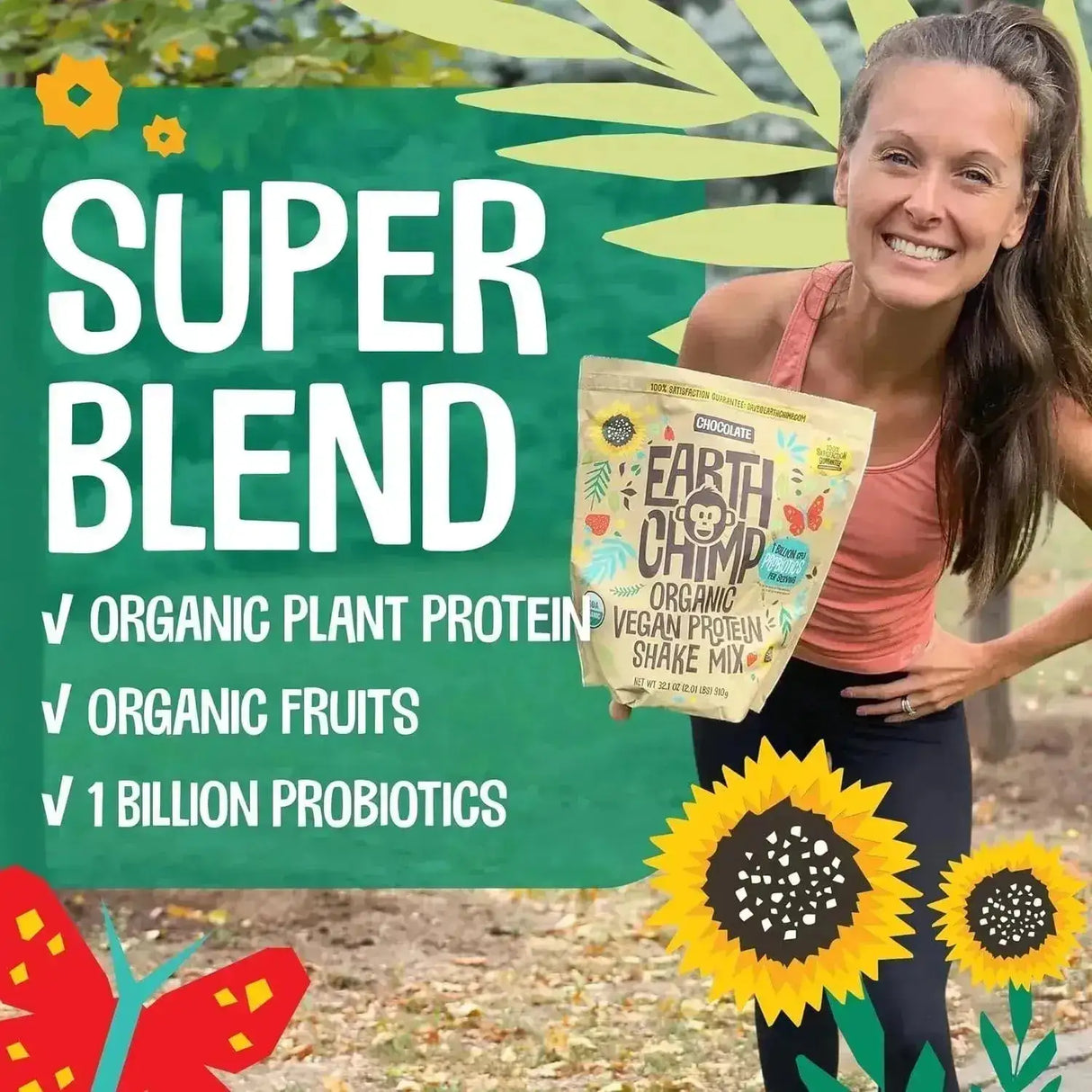 EARTHCHIMP - EarthChimp Organic Vegan Protein Powder 26 Servicios Chocolate 910Gr. - The Red Vitamin MX - Suplementos Alimenticios - {{ shop.shopifyCountryName }}