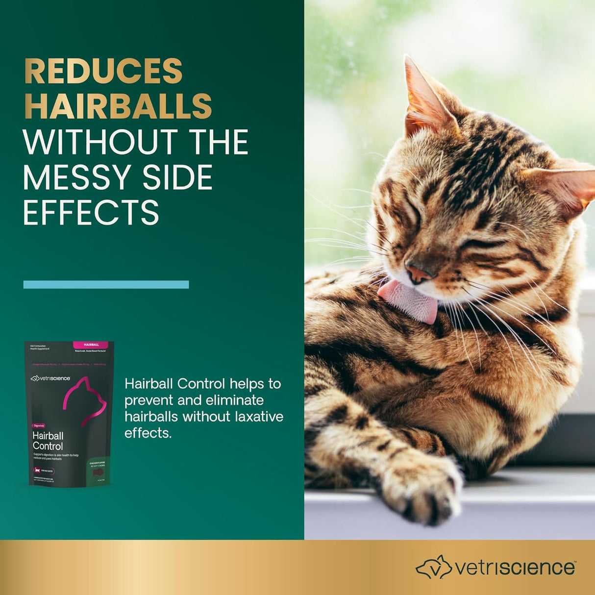 VetriScience Hairball Control Chews 60 Masticables