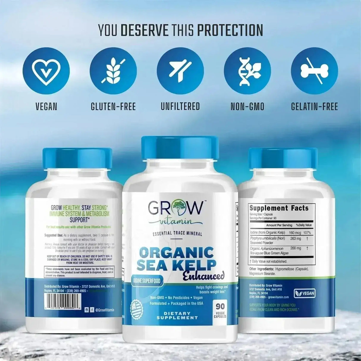 GROW VITAMIN - Grow Vitamin Organic Sea Kelp 90 Capsulas - The Red Vitamin MX - Suplementos Alimenticios - {{ shop.shopifyCountryName }}