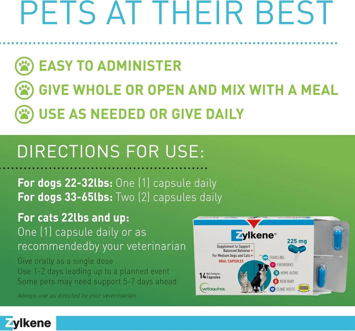 VETOQUINOL - Vetoquinol Zylkene Behavior Support Capsules for Medium Dogs 33-65lbs 14 Capsulas - The Red Vitamin MX - Relajantes Para Perros - {{ shop.shopifyCountryName }}