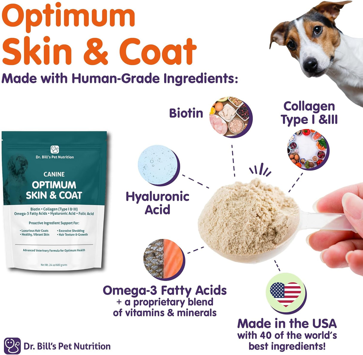 Dr. Bill's Canine Optimum Skin & Coat 340Gr.