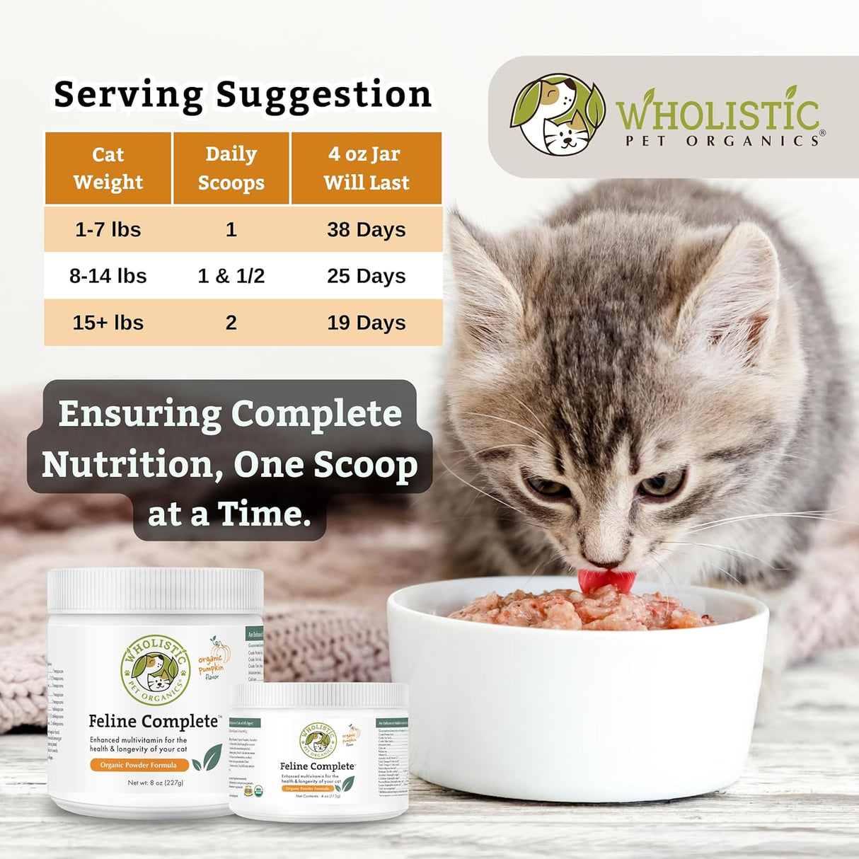 Wholistic Pet Organics Feline Complete Organic Pumpkin 113Gr.