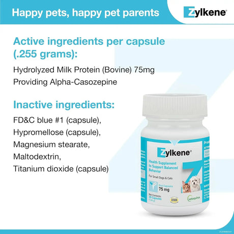 VETOQUINOL - Vetoquinol Zylkene Calming Support Supplement for Small Dogs and Cats 30 Capsulas - The Red Vitamin MX - Relajantes Para Perros - {{ shop.shopifyCountryName }}